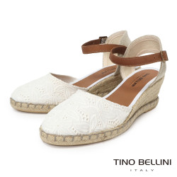 【TINO BELLINI 貝里尼】西班牙進口 歐美復古 繫踝麻編楔型 涼鞋 FS4T001A-0(黑)