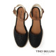 【TINO BELLINI 貝里尼】西班牙進口 歐美復古 繫踝麻編楔型 涼鞋 FS4T001A-1(黑)