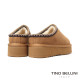 【TINO BELLINI 貝里尼】經典造型 百搭 素面 厚底 羊毛 雪靴 拖鞋FWLT004-9(駝色)