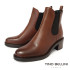 【TINO BELLINI 貝里尼】經典 真皮 拼接彈性 切爾西 短筒靴 FWNT043-9(駝色)