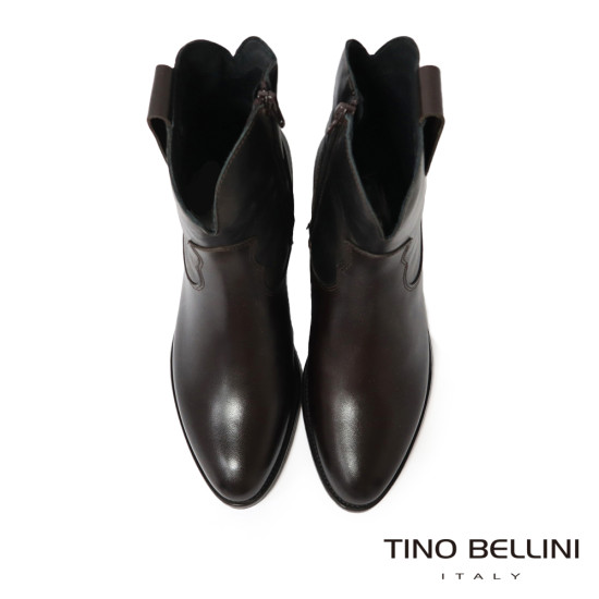 TINO BELLINI 阿爾巴尼亞進口 帥氣牛仔風 短筒 粗跟 FWOV028-6(咖色)