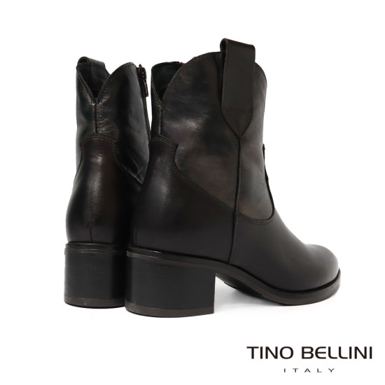 TINO BELLINI 阿爾巴尼亞進口 帥氣牛仔風 短筒 粗跟 FWOV028-6(咖色)