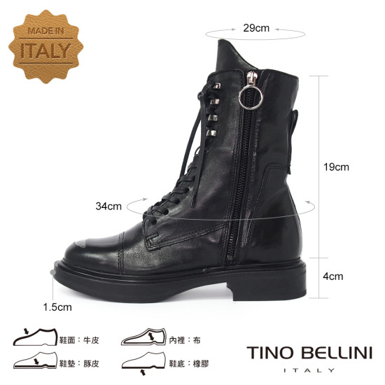 TINO BELLINI 貝里尼 義大利進口 經典騎士中筒靴FWIV001E-1