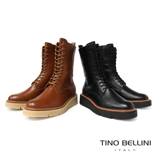 TINO BELLINI 貝里尼 歐洲進口 綁帶中筒軍靴FWMT005-9